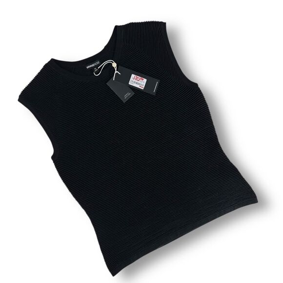 Minnie Rose Cotton Cashmere‎ Slvless Ribbed Top NWT Wm Sz XS - Picture 3 of 8